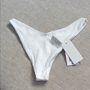 L*Space White Ribbed Bikini Bottom